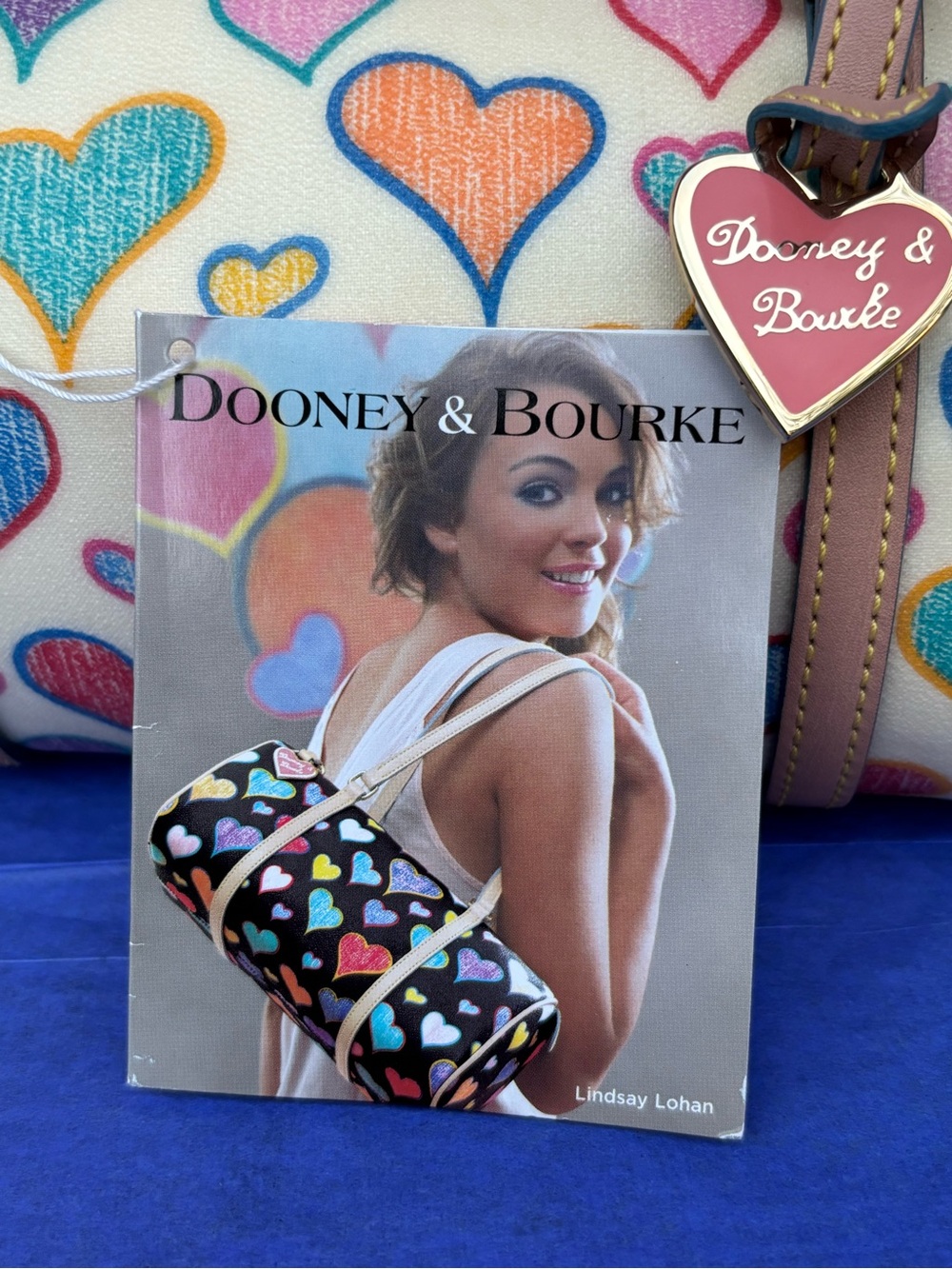 Y2K Dooney & Bourke “IT” Bag Barrel Satchel Crayon 🖍️ Hearts💜 NWT
